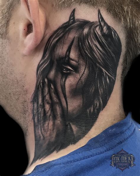 angel whispering in ear neck tattoo|Devil and angel whispering in ear tattoo